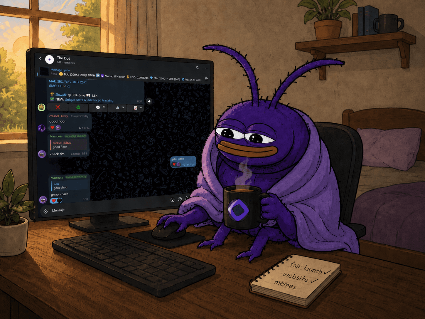 monroach working on memes