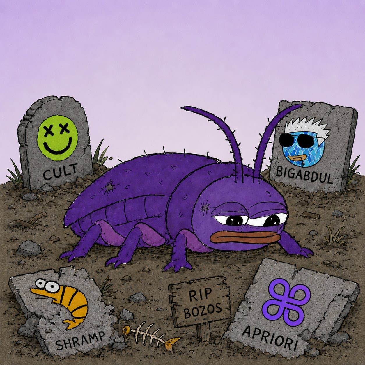 monroach crawling through meme graves